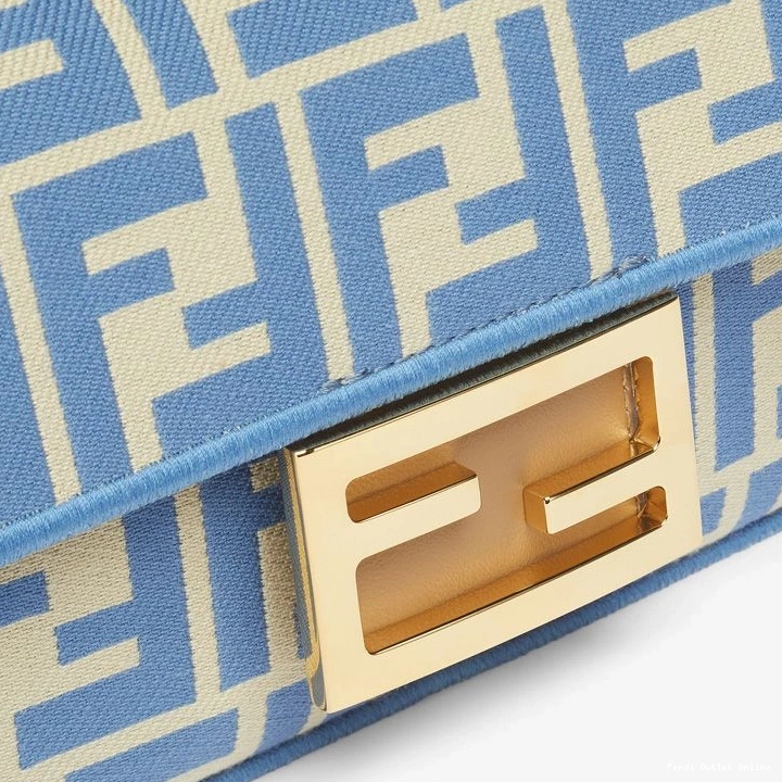 Cheap Fabric Fendi Mini In Baguette Blue Bag Motif FF 0727